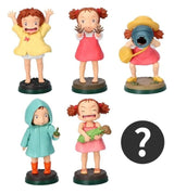 Individual Mei My Neighbour Totoro blind box figure variations including raincoat and corn holding versions.