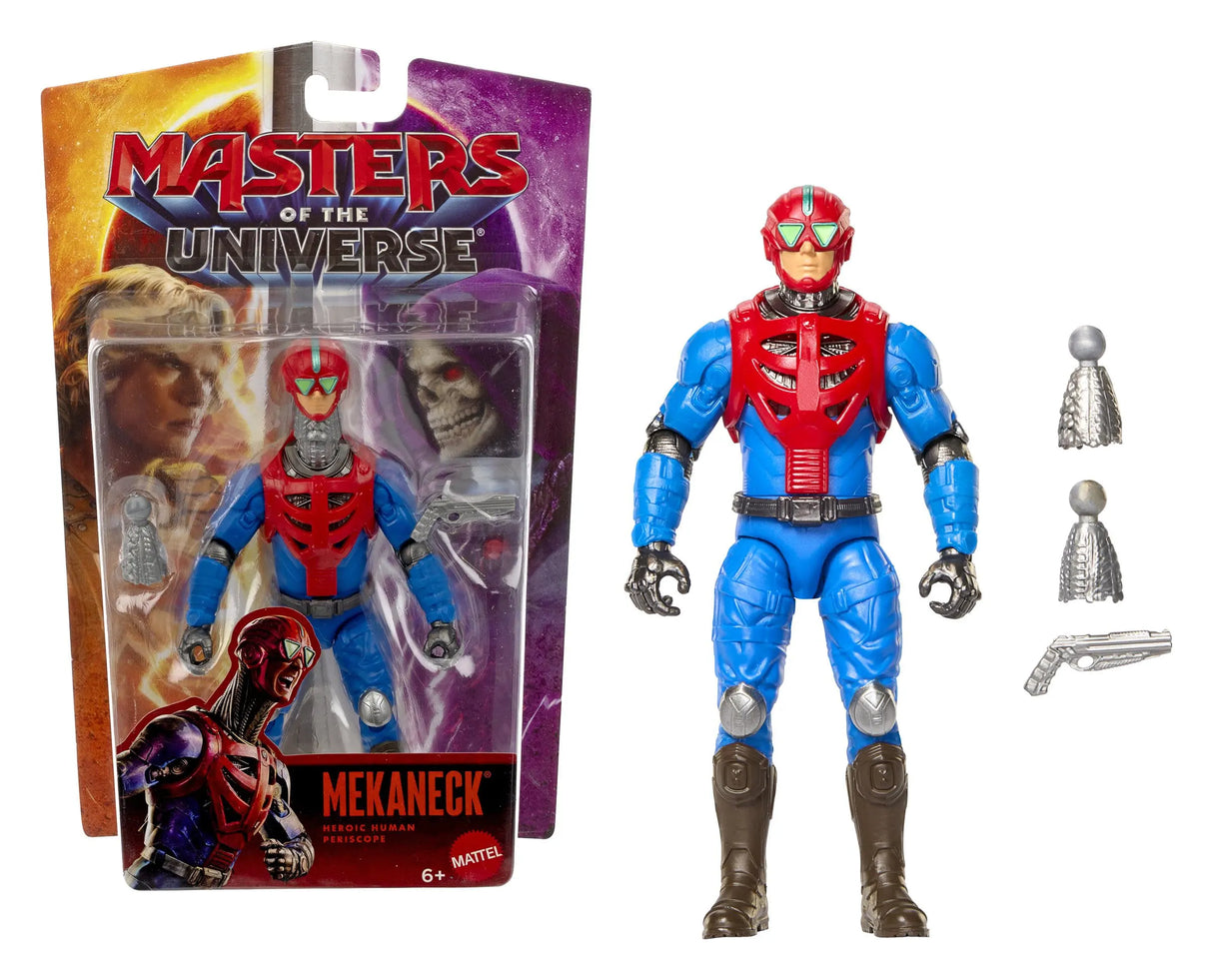 Mekaneck Masters of the Universe movie action figure in retail packaging with accessories