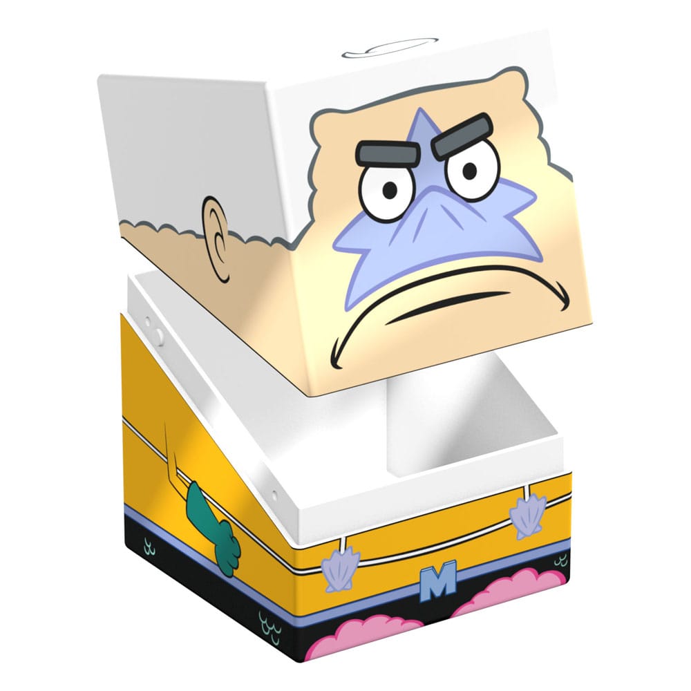 Mermaid Man Squaroes box partially opened revealing internal storage space