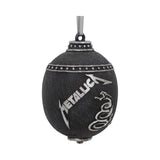 Front view of the Metallica Black Album Christmas ornament