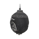 Side view of the Metallica Black Album hanging ornament