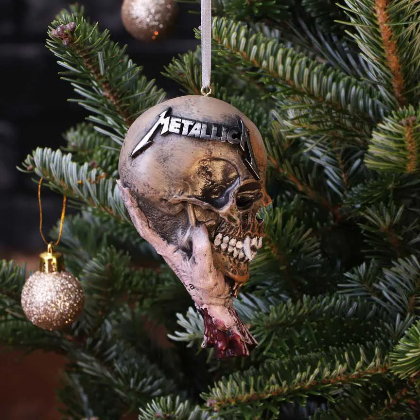 Metallica Sad But True Hanging Ornament displayed on a Christmas tree