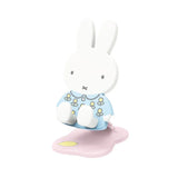 Blue floral Miffy Folding Phone Stand collectible featuring a pink adjustable base