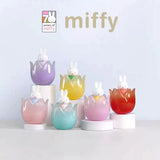 Full lineup of Miffy Tulip Series Blind Box collectibles featuring colorful tulip-shaped containers in pastel and vibrant shades