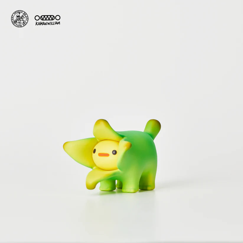 Front view of Mini Bananaers Dog - Young Green Edition in green color