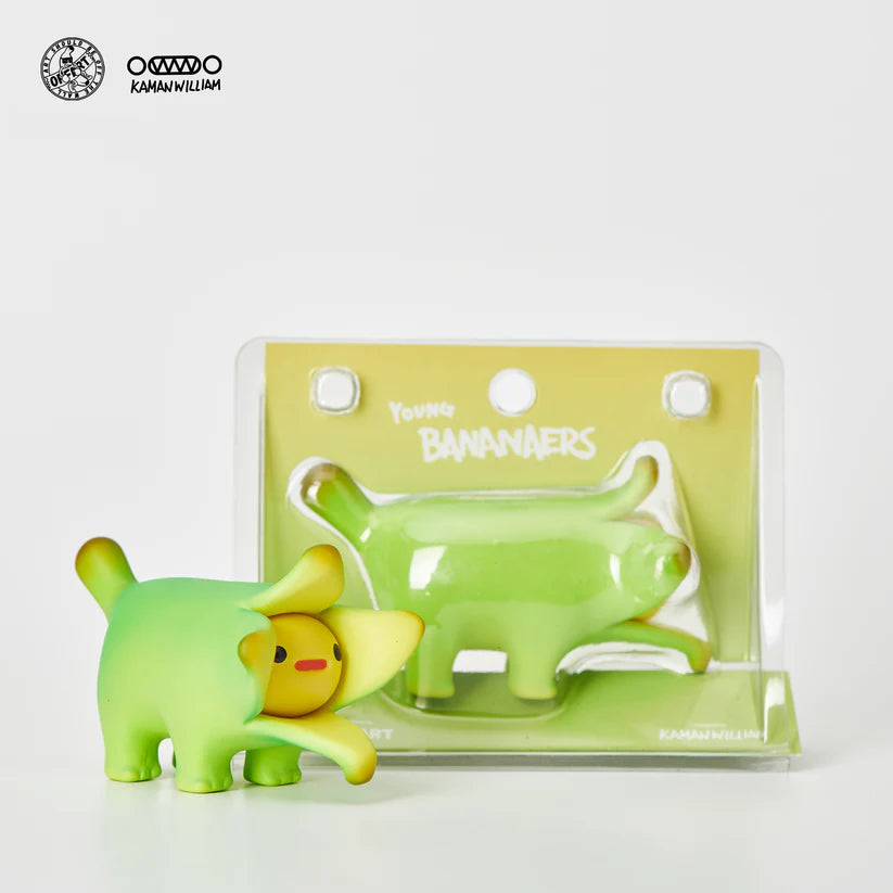 Mini Bananaers Dog posed with original blister packaging