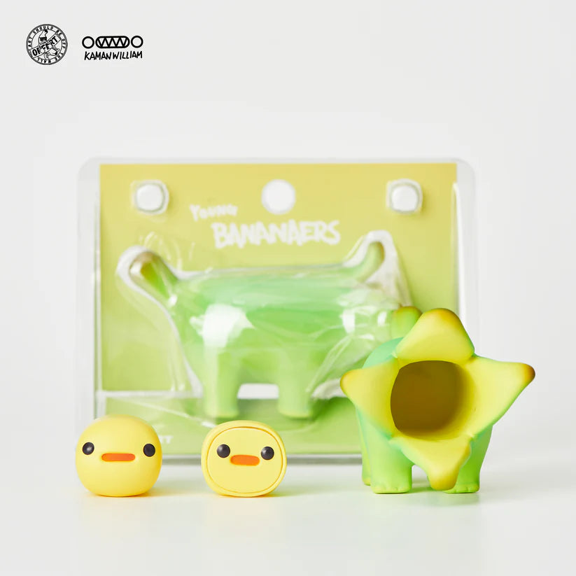 Bananaers Dog figure disassembled with packaging in background