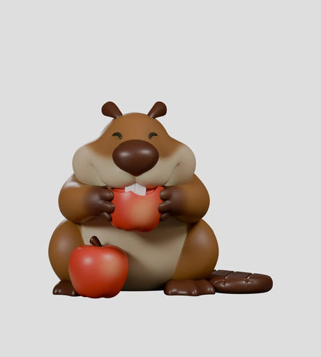 misbeavhaving beaver eating apple figure collectible