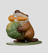 misbeavhaving beaver carrying carrot and cabbage figure