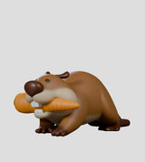 misbeavhaving beaver crawling with carrot figure
