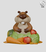 misbeavhaving rare beaver sitting with vegetables figure