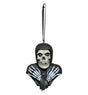 Misfits Fiend Hanging Tree Ornament by Trick or Treat Studios featuring hooded skull and crossed skeletal hands, front view