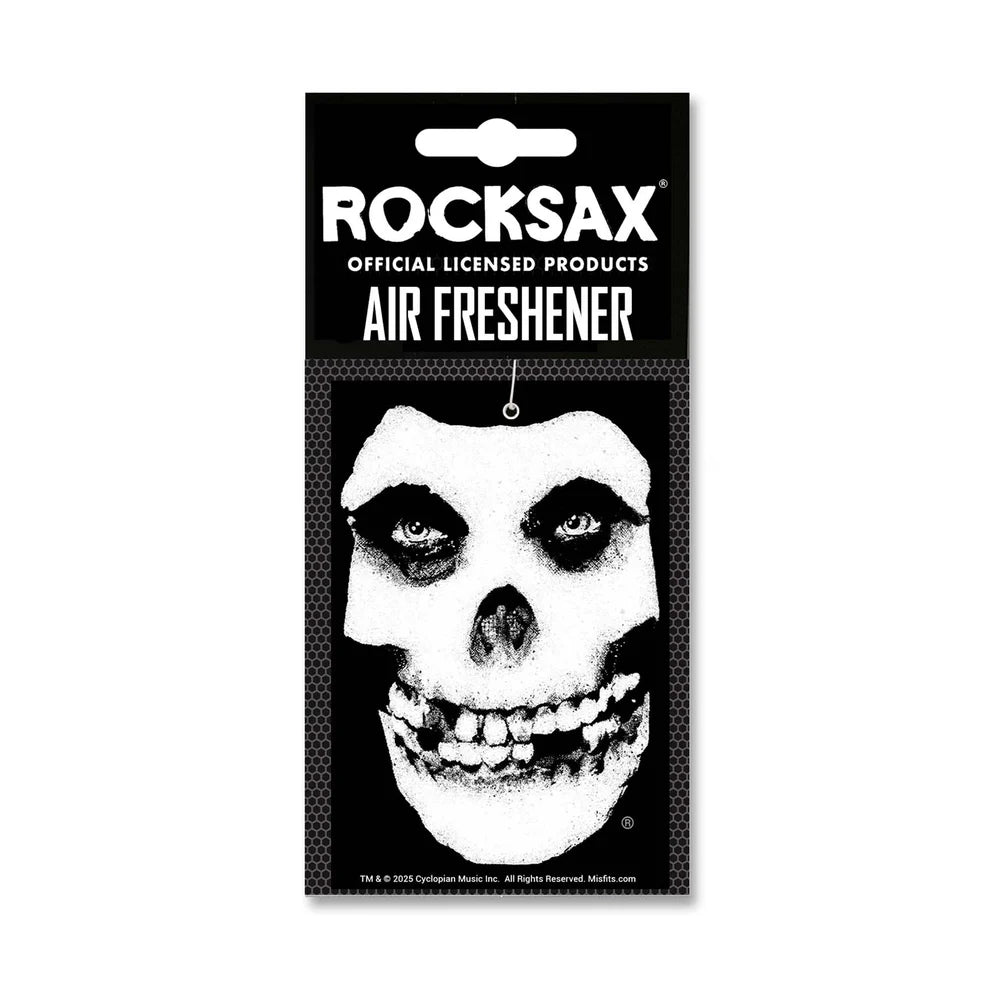 Misfits Fiend skull air freshener Rocksax black white design