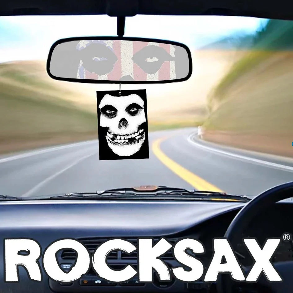 Misfits Fiend air freshener hanging in car interior