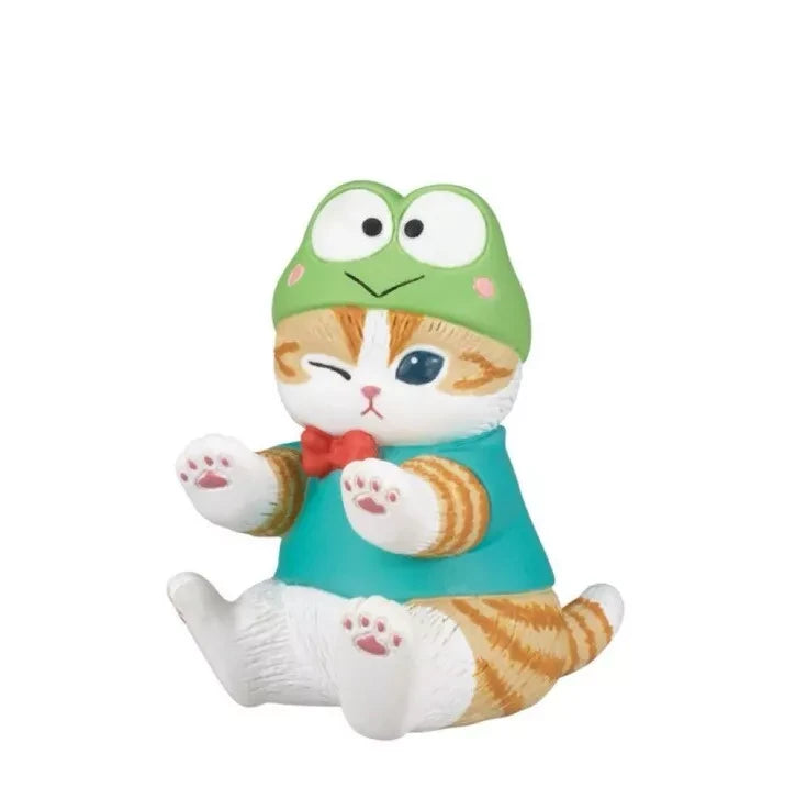 Mofusand cat figure dressed in a Keroppi-inspired frog costume from Series 3 Gacha collection