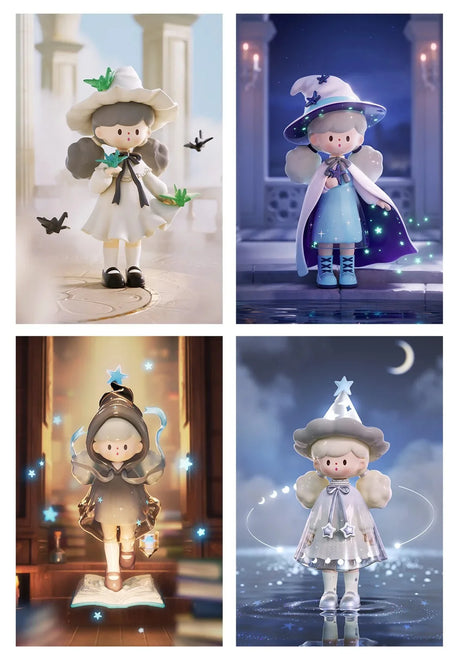 Molinta Chasing Light fantasy figures featuring magical witches, celestial guardians, and glowing starlight characters