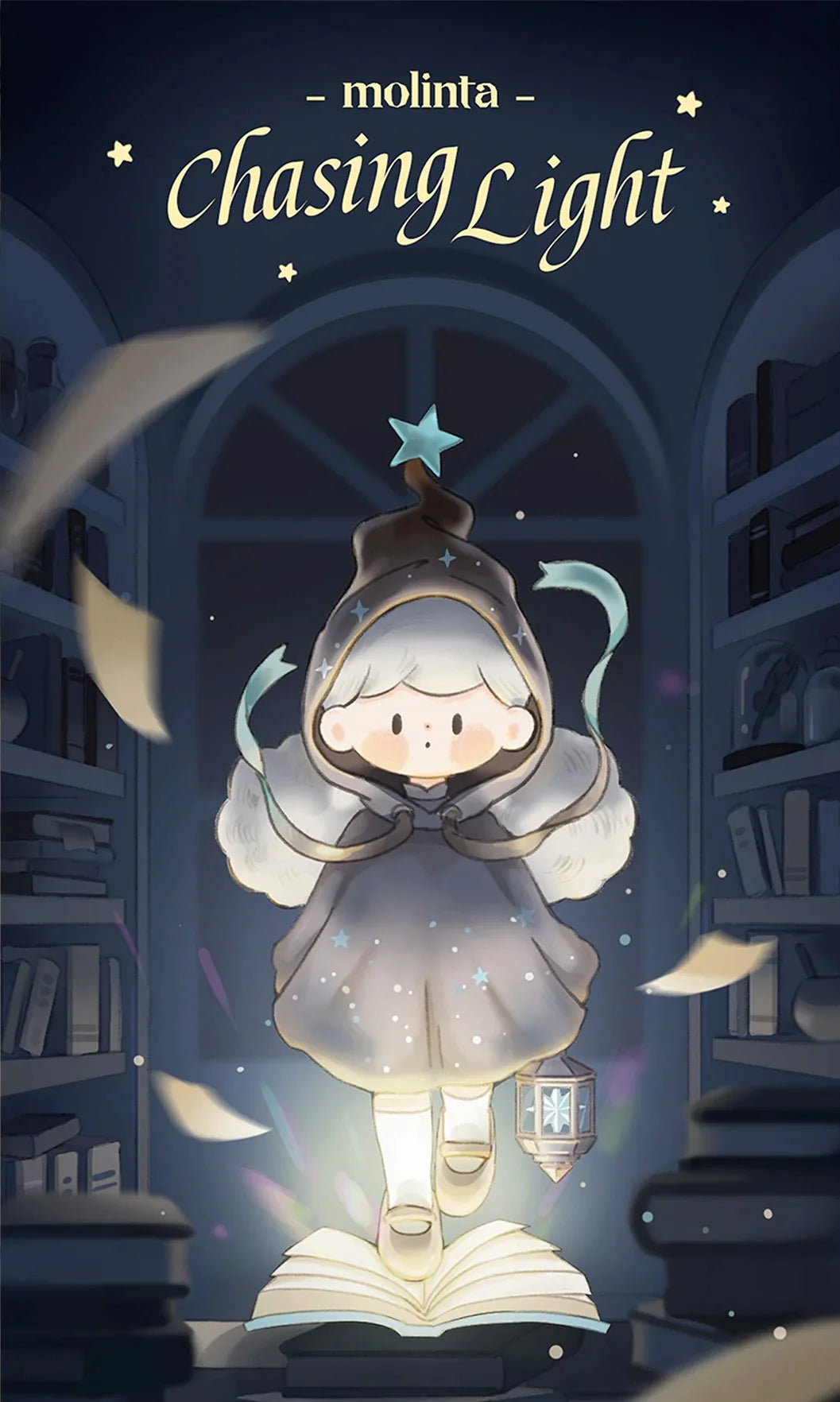 Molinta Chasing Light promotional artwork featuring the Starburst character emerging from a magical storybook