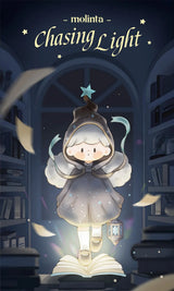 Molinta Chasing Light promotional artwork featuring the Starburst character emerging from a magical storybook