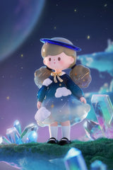 Molinta Natural Series celestial figure with starry dress and cosmic halo in a crystal landscape