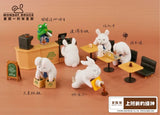 Full scene of Monday Bruce Series 5 characters inside a café with humorous poses.