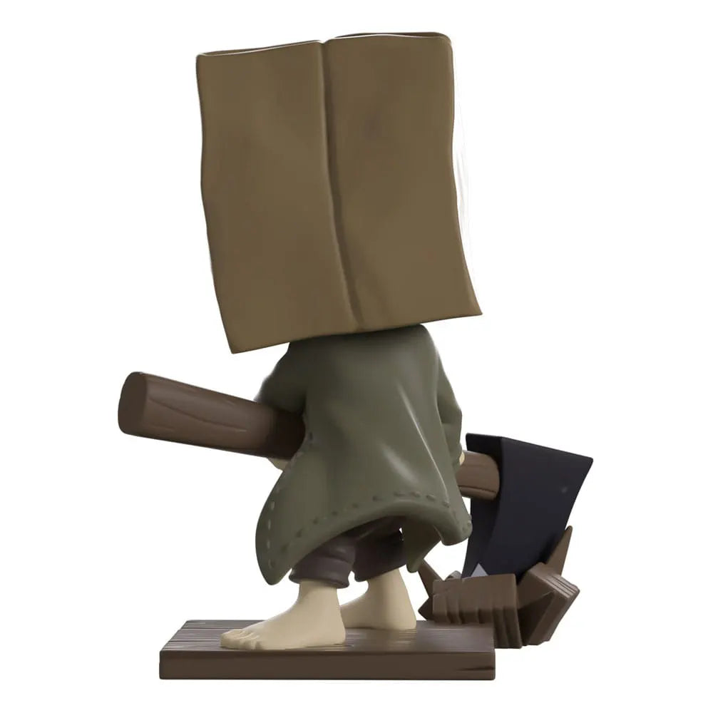 Mono Little Nightmares 2 Youtooz vinyl figure angled view showing pose and axe impact base