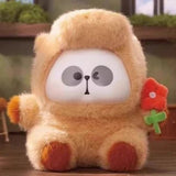 Mr.PA bear costume plush holding a flower.