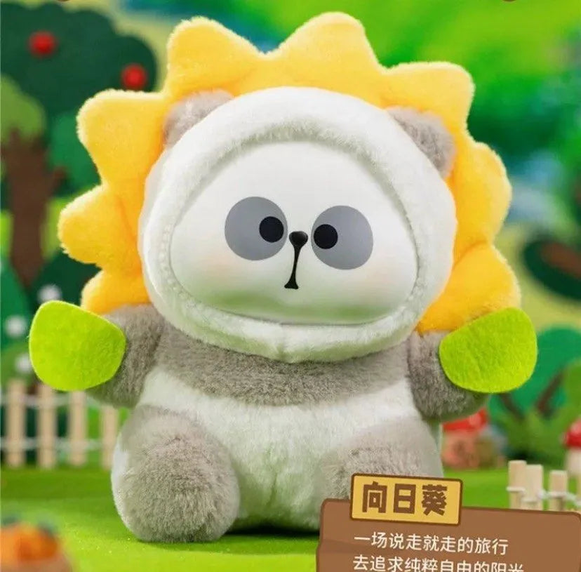 Mr. Pa plush figure Sunflower wearing a bright yellow sunflower costume with green leaf details