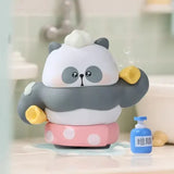 Mr. PA relaxing in a bubble bath with soap and bath accessories
