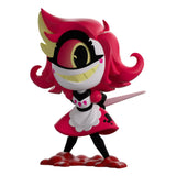 Front view of Niffty Hazbin Hotel Youtooz collectible figure, smiling with red hair and maid outfit.