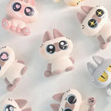 Nobeko Moe Azukisan Mini Bean Series Blind Box collection featuring flocked cat character figures with expressive eyes