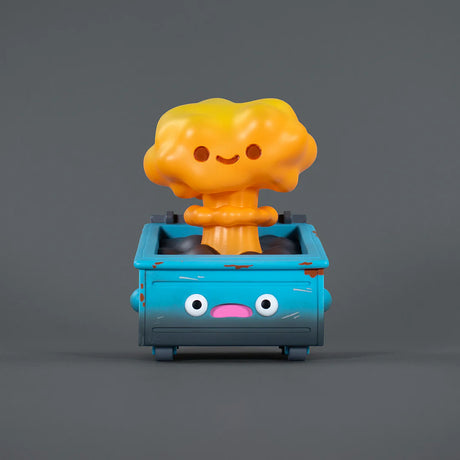 nuclear dumpster fire vinyl figure front view mushroom cloud