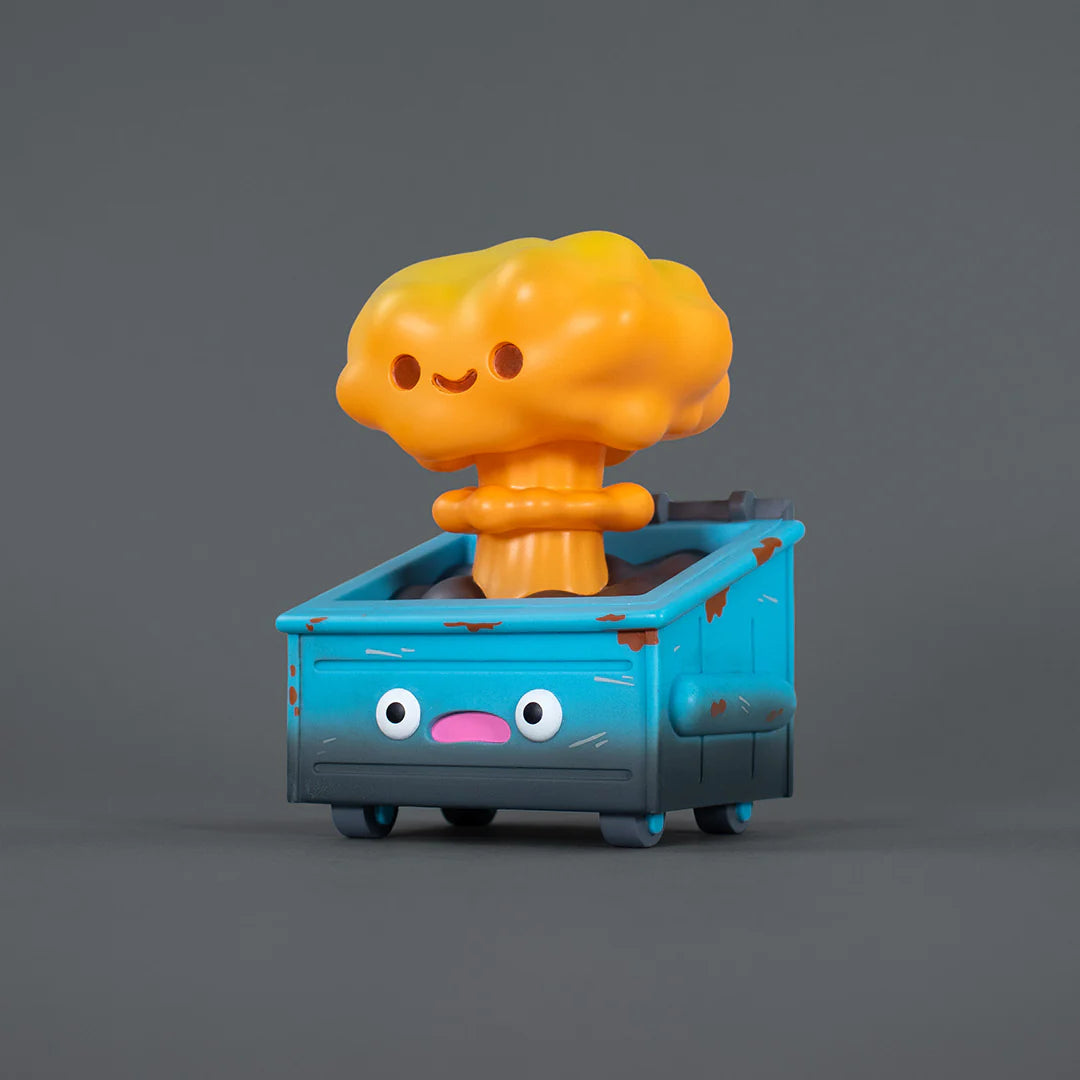 nuclear dumpster fire vinyl figure front view mushroom cloud