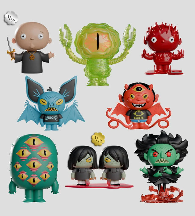 Odds N Sods Blind Box complete character lineup with 6 common designs and 2 secret figures
