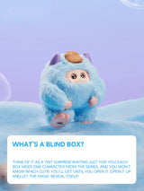 OHKU Giggle Monster Marshmallow Dreams blue plush vinyl character close-up