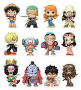 Funko One Piece Mystery Minis collection featuring 12 collectible vinyl figures including Luffy, Zoro, Nami and Chopper
