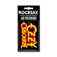 Ozzy Osbourne logo air freshener Rocksax red yellow design