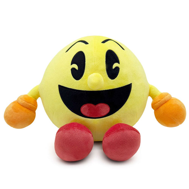 Pac-Man Plush Figure by Youtooz front view showing smiling yellow arcade character
