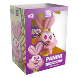 Panini Youtooz vinyl figure in box with Chowder branding, showing pink bunny character in yellow dress.