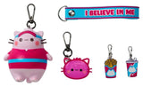 Pembe the Pink Cat I Believe In Me keychain set featuring colourful charms and motivational wrist strap