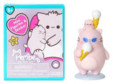 Pembe the Pink Cat eating ice cream while wearing sunglasses mini figure with Little Pembe companion