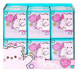 Display case filled with Pembe Mini Figure Blind Boxes featuring surprise Pembe the Pink Cat collectibles