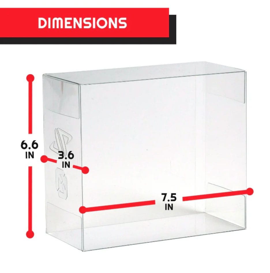 Dimensions diagram of PET protector for Pokémon Elite Trainer Boxes
