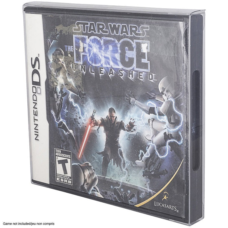 Nintendo DS Star Wars game displayed inside clear PET protective case