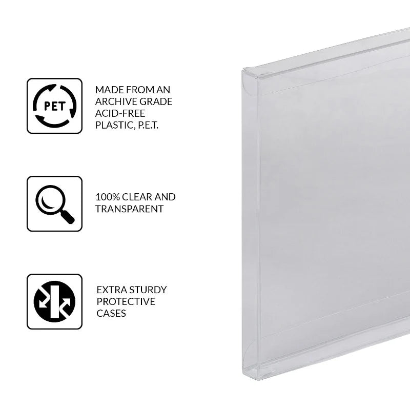 Archival-grade acid-free PET protector for PS1 and Dreamcast games