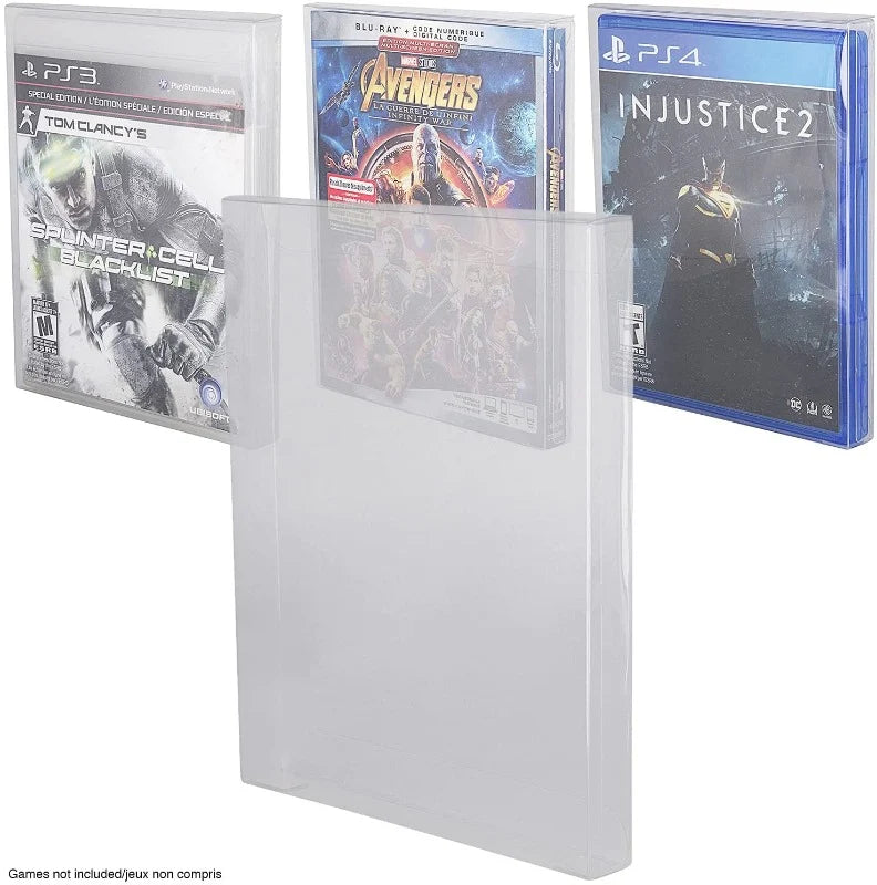Clear PET protectors for PS3, PS4, Xbox One and Blu-Ray game cases