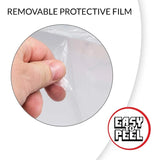 Removable protective film on clear PET video game case protector
