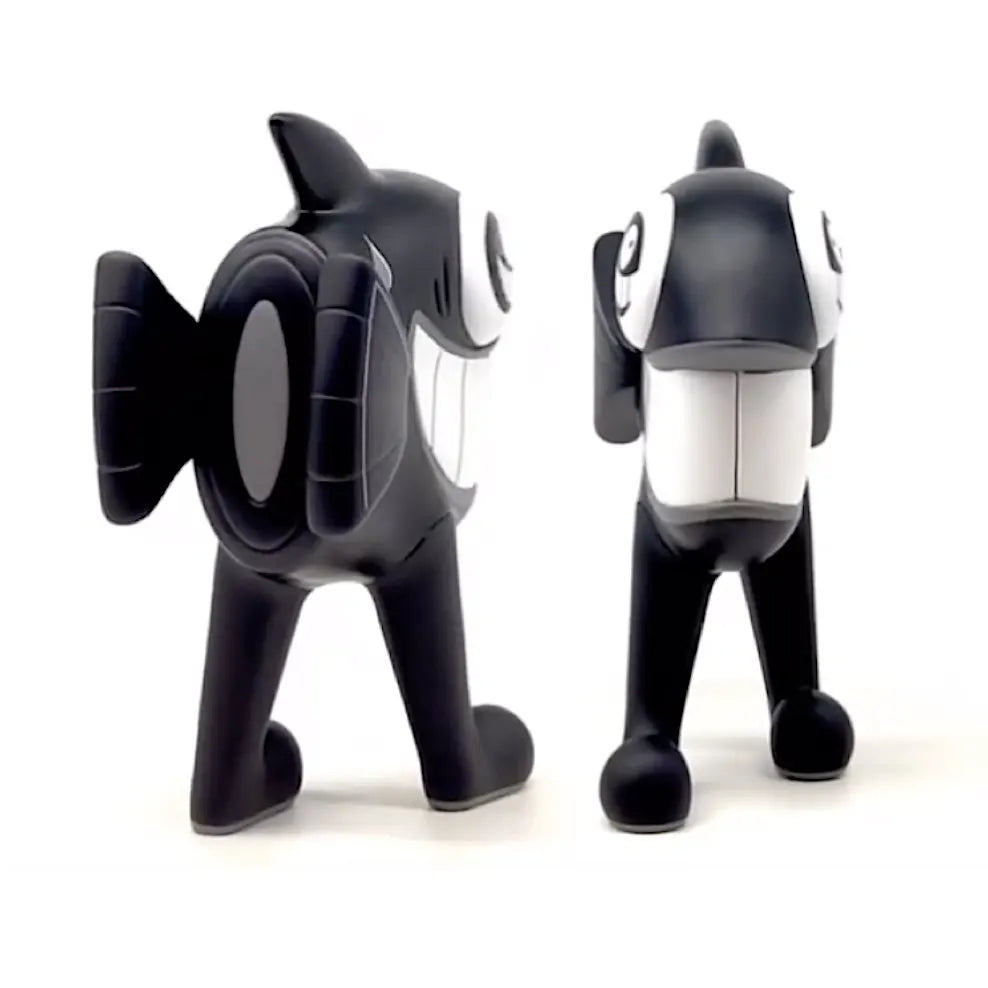 Back view of The Walking Fish "Black" edition designer vinyl figure