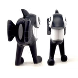 Back view of The Walking Fish "Black" edition designer vinyl figure