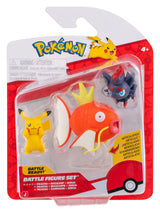 Pikachu, Magikarp and Zorua Pokémon Battle Figure Pack in packaging