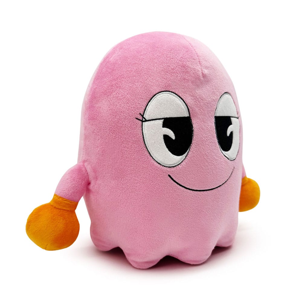 Pinky Ghost Pac-Man plush figure three-quarter view highlighting rounded ghost shape